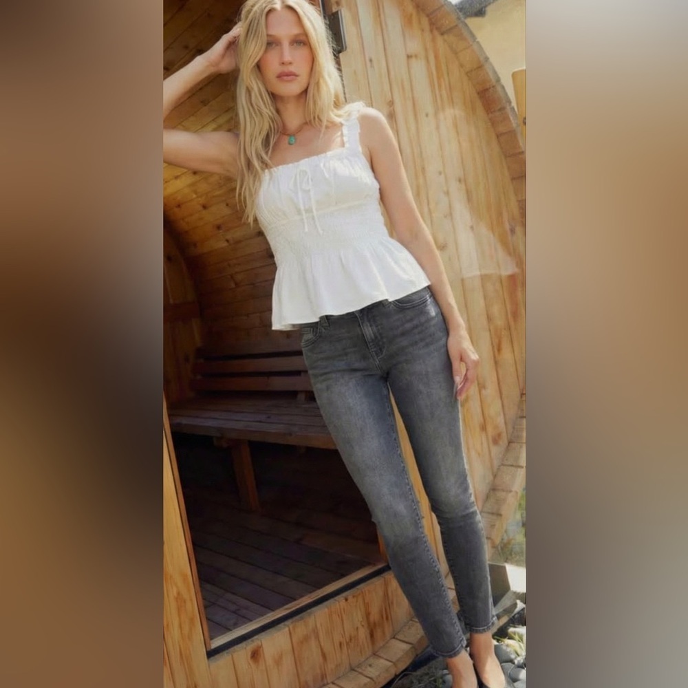 Paige Verdugo Ultra Skinny Jeans 26 (26x28) Gray Silvia Stretch Denim Womens